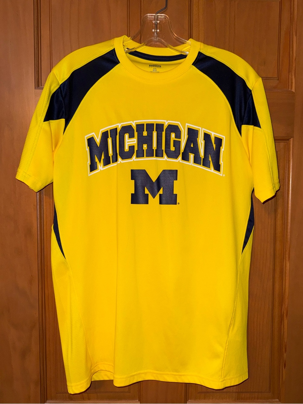 Knights Apparel Yellow and Navy Michigan Athletic Tee